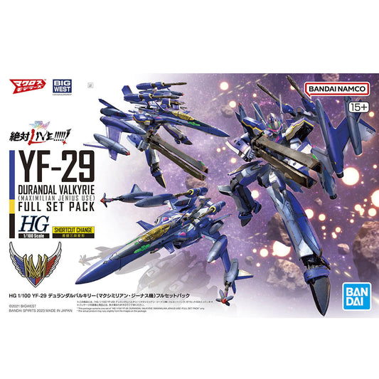 BANDAI HG 1/100 YF-29 DURANDAL VALKYRIE (MAXIMILIAN JENIUS USE) FULL SET PACK